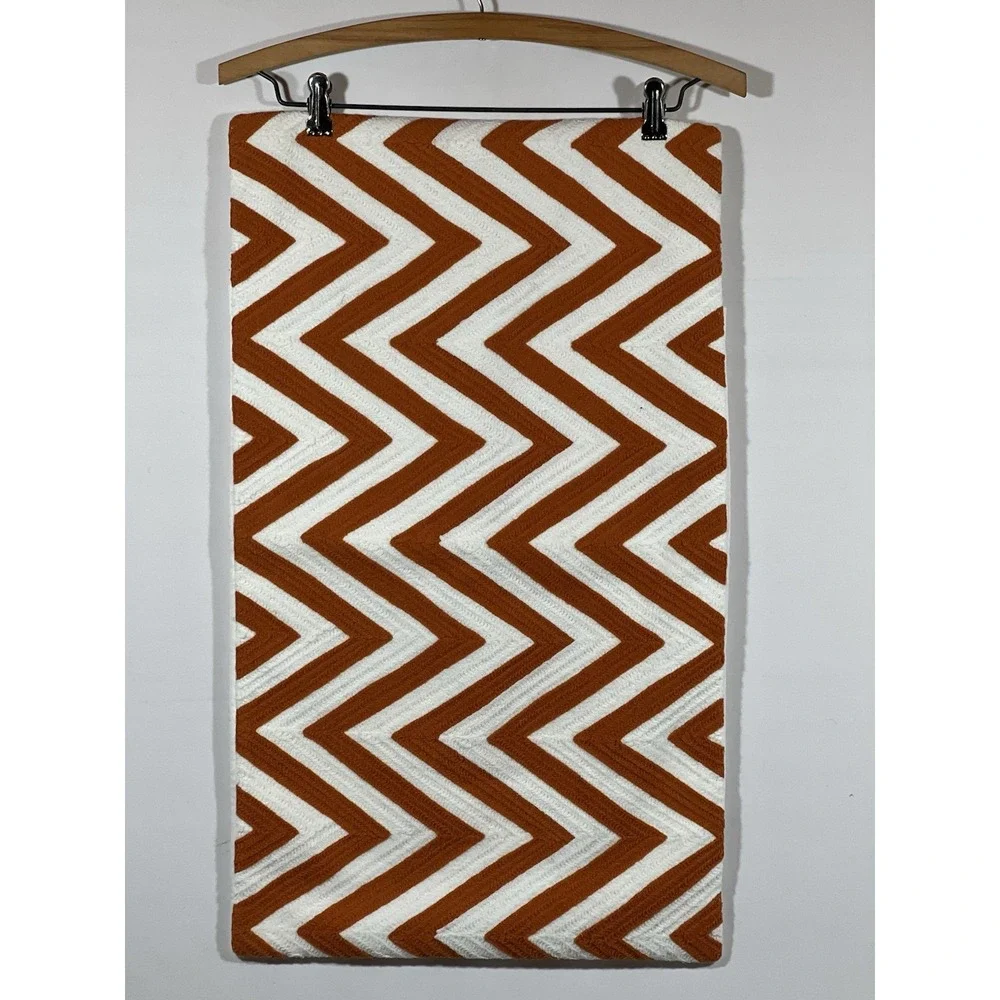 Pottery Barn Pillow Sham Chevron Knit Embroidered‎ Cottagecore Farmhouse